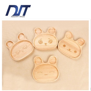 Natural Rabbit Shaped Beech Wood for Children′s Cartoon Plate